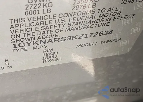 2019 Cadillac Xt5 Standard from USA, damaged, VIN 1GYKNARS3KZ172634